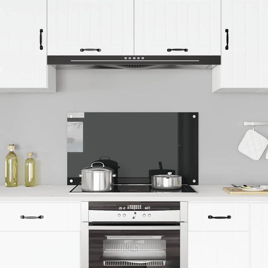 Vidaxl spatscherm keuken 90x50 cm gehard glas zwart