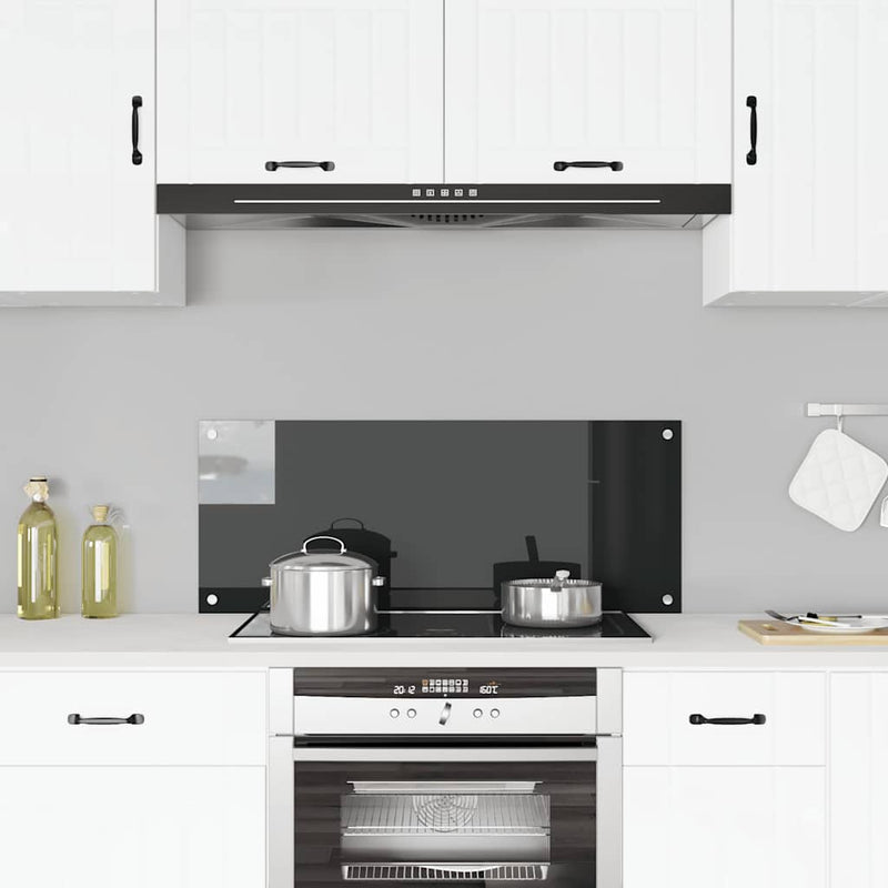 Load image into Gallery viewer, Vidaxl spatscherm keuken 100x40 cm gehard glas zwart
