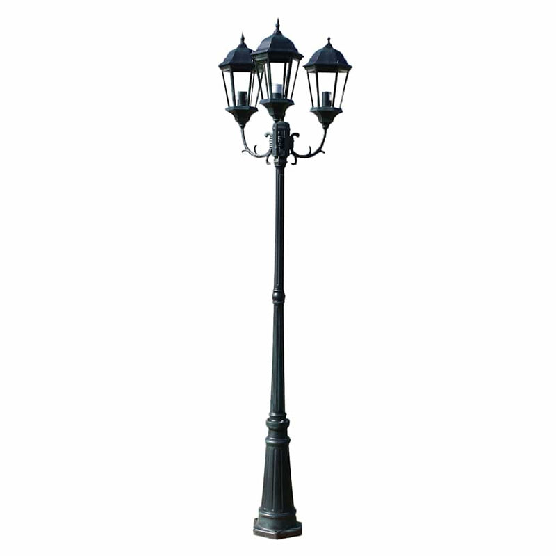 Load image into Gallery viewer, Vidaxl tuinlantaarn brighton 3-arms 230 cm donkergroen zwart
