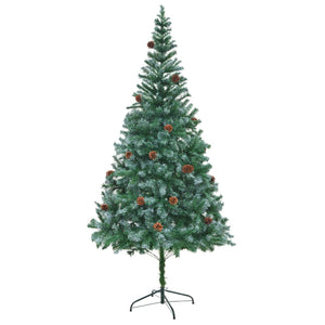 Vidaxl kunstkerstboom met dennenappels 210 cm