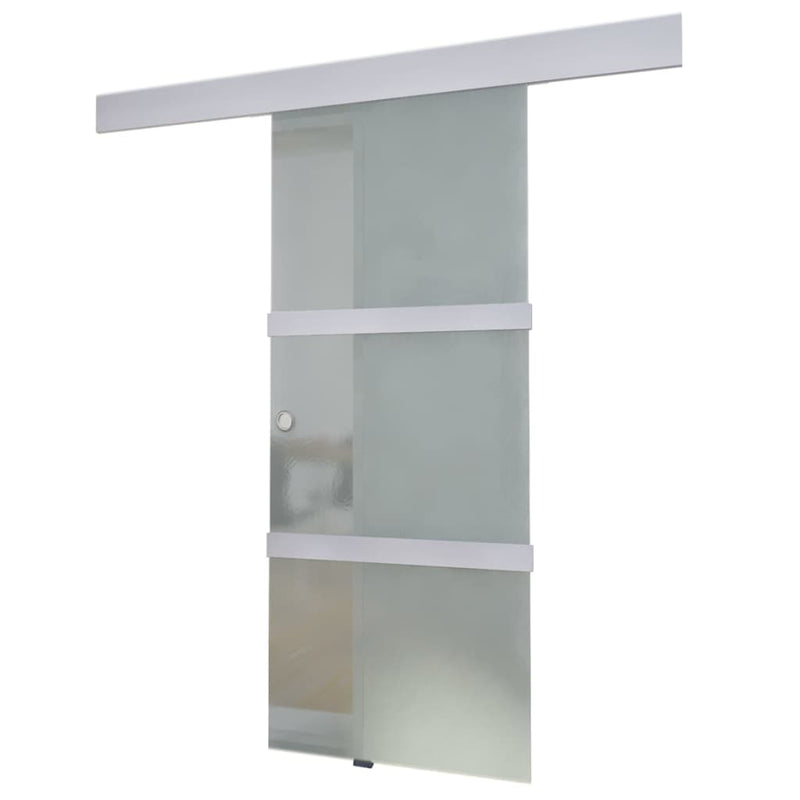 Load image into Gallery viewer, VidaXL Schuifdeur 178 cm glas en aluminium zilverkleurig
