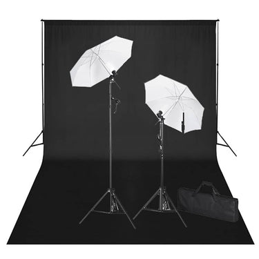 Vidaxl studioset met zwarte achtergrond en lampen 600x300 cm