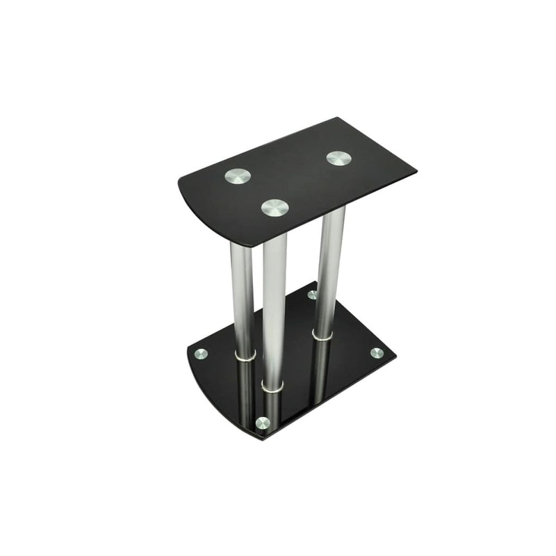 Load image into Gallery viewer, Vidaxl speaker standaard vocal set van 2 zwart glas

