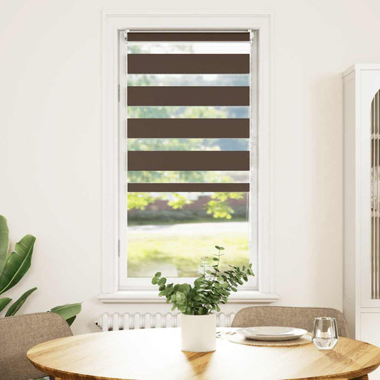Vidaxl zebra rolgordijn 40,9x100 cm stofbreedte 36,7 cm koffiebruin