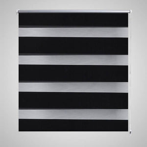 Vidaxl zebra rolgordijn 120,9 x 230 cm stofbreedte 116,7 cm zwart