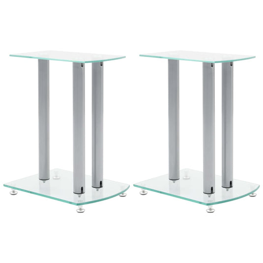 Vidaxl aluminium luidsprekerstandaards transparant veiligheidsglas 2st
