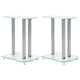 Vidaxl aluminium luidsprekerstandaards transparant veiligheidsglas 2st