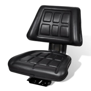 Vidaxl tractorstoel met rugleuning zwart