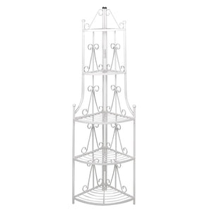 Vidaxl hoekig plantenrek romy (wit)