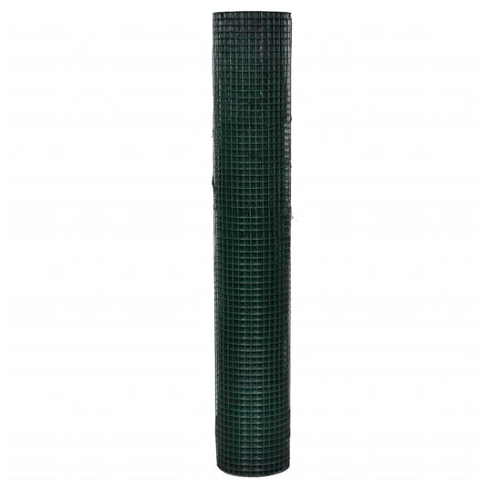 Vidaxl kippengaas 10x1 m gegalvaniseerd staal met pvc-coating groen
