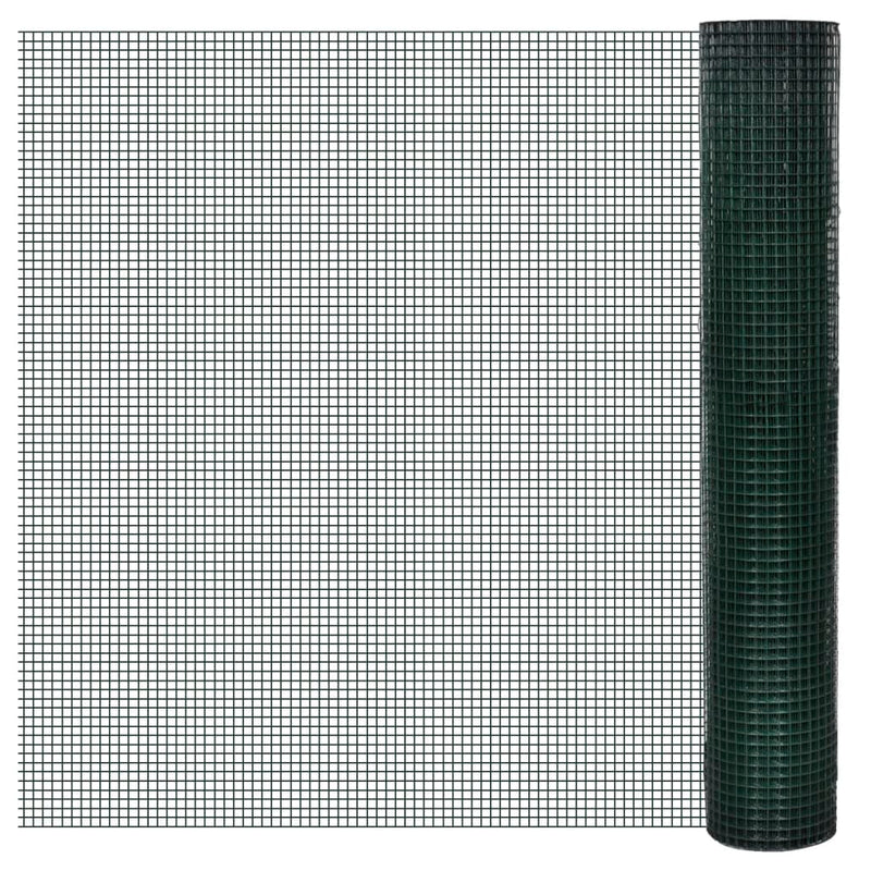 Load image into Gallery viewer, Vidaxl kippengaas 25x1 m gegalvaniseerd staal met pvc-coating groen
