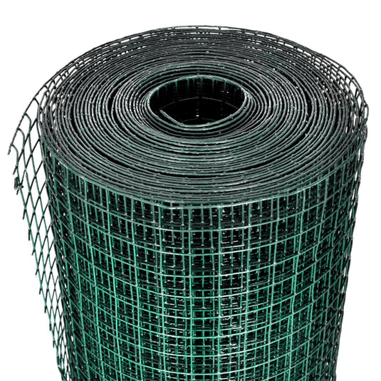 VidaXL Kippengaas 25x1 m gegalvaniseerd staal met PVC-coating groen