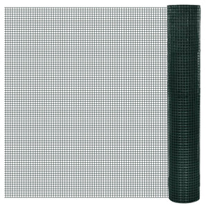 Vidaxl kippengaas 25x1 m gegalvaniseerd staal met pvc-coating groen