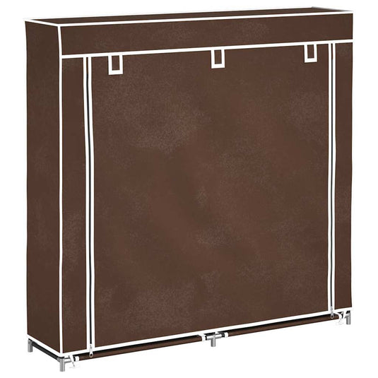 Vidaxl schoenenkast met hoes 115x28x110 stof bruin
