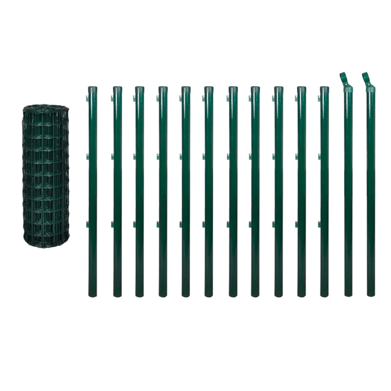 Load image into Gallery viewer, VidaXL Eurohek 25x1,2 m staal groen
