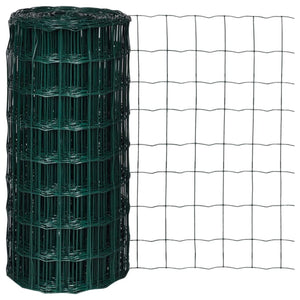 Vidaxl euro hek 25x0,8 m staal groen