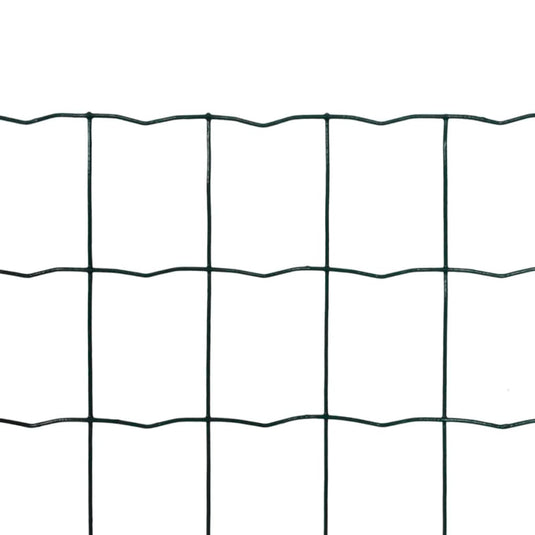 Vidaxl euro hek 25x0,8 m staal groen