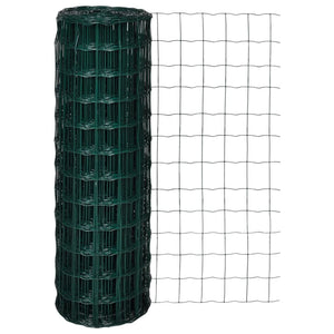Vidaxl euro hek 25x1,2 m staal groen