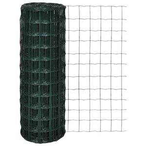 Vidaxl euro hek 25x1,0 m staal groen