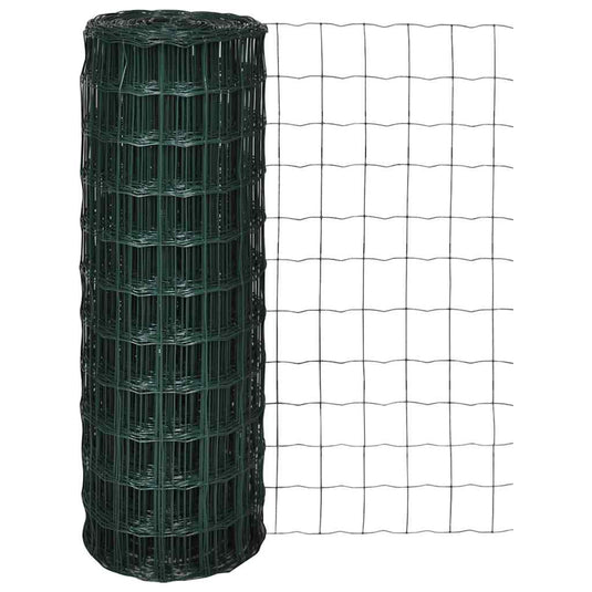 Vidaxl euro hek 25x1,2 m staal groen