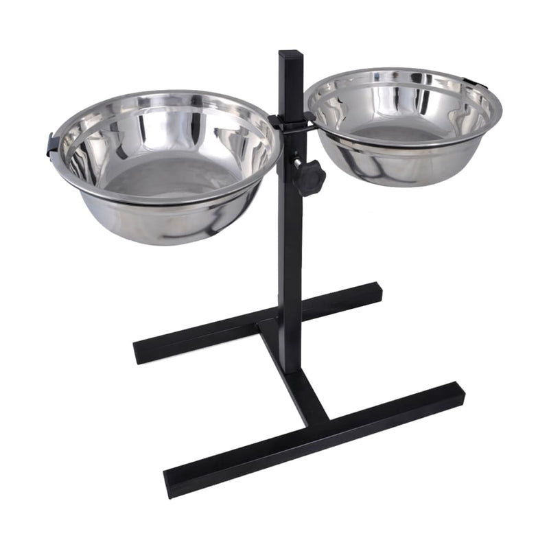 Load image into Gallery viewer, Vidaxl voederbak honden katten verstelbaar (2 x 2,6 l rvs bakken)
