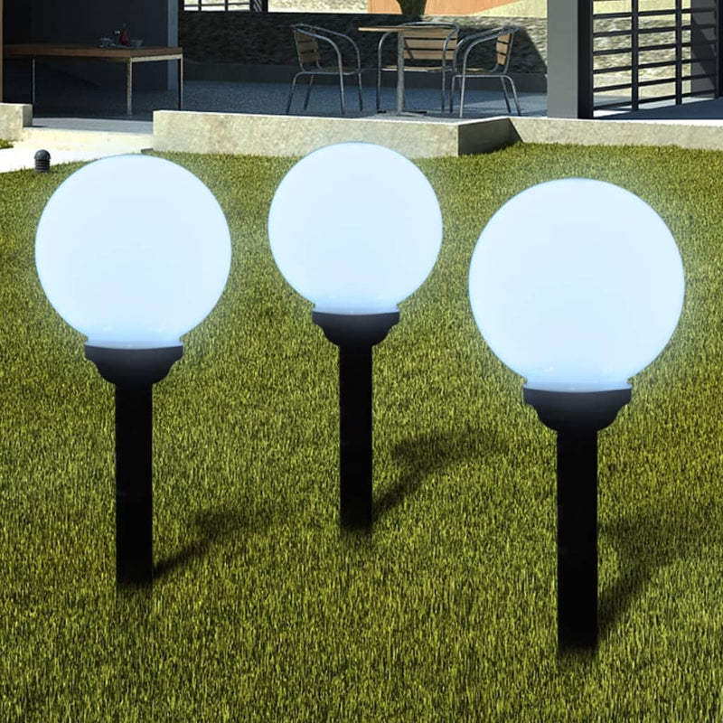 Load image into Gallery viewer, Vidaxl tuinpadlampen 3 st met grondpin led 20 cm
