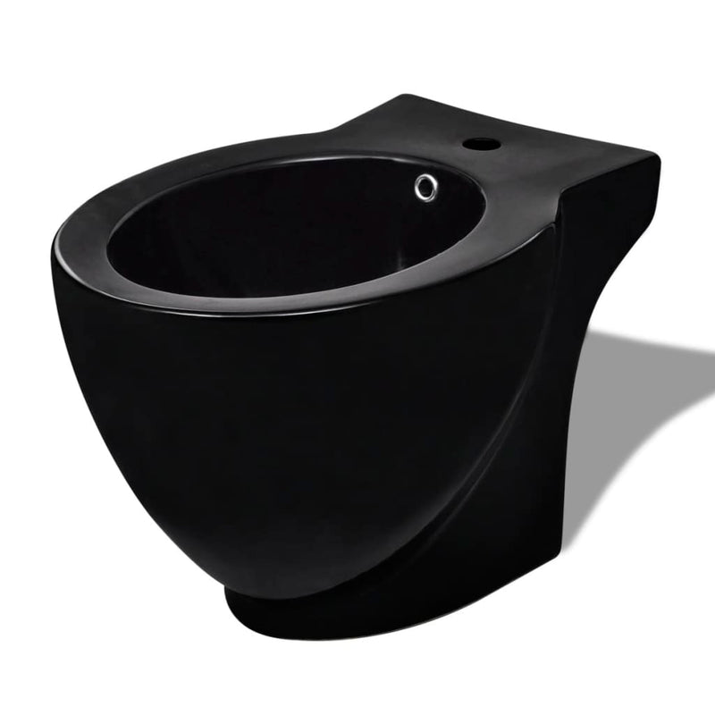 Load image into Gallery viewer, Vidaxl ronde staande keramieken bidet (zwart)
