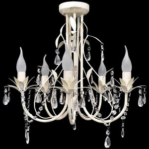 Vidaxl kristallen kroonluchter met wit elegant design (5 lampen)