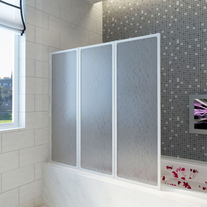 Load image into Gallery viewer, Vidaxl badscherm 3 panelen vouwbaar 117 x 120 cm
