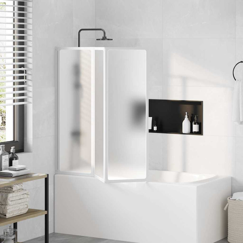 Load image into Gallery viewer, Vidaxl badscherm 3 panelen vouwbaar 117 x 120 cm
