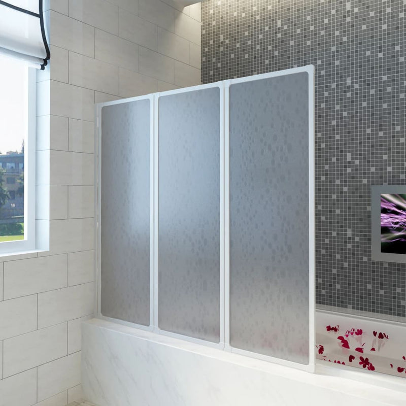 Load image into Gallery viewer, Vidaxl badscherm 3 panelen vouwbaar 141 x 132 cm
