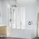 Vidaxl douche en badscherm 140 x 168 cm 7 panelen met handdoekrek