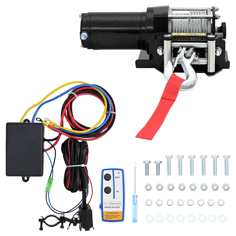 Load image into Gallery viewer, Vidaxl elektrische lier 12 v 1360 kg met montageplaat en rollenvenster
