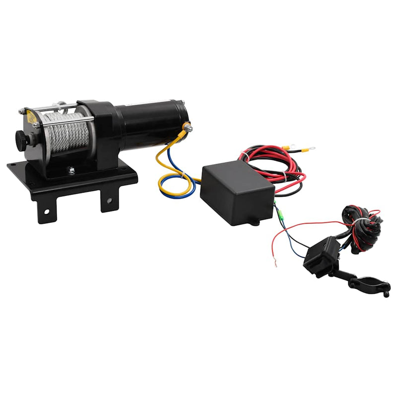 Load image into Gallery viewer, Vidaxl elektrische lier 12 v 1360 kg met montageplaat en rollenvenster
