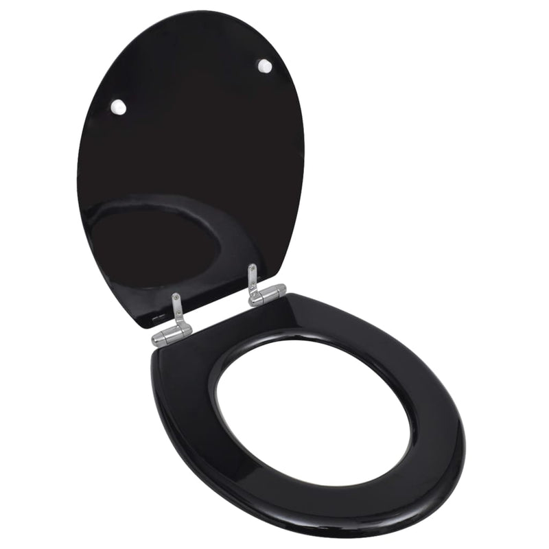 Load image into Gallery viewer, Vidaxl toiletbril soft-close simpel ontwerp mdf zwart
