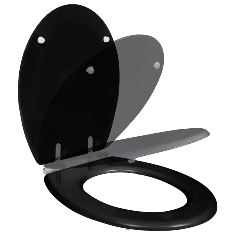 Load image into Gallery viewer, Vidaxl toiletbril soft-close simpel ontwerp mdf zwart
