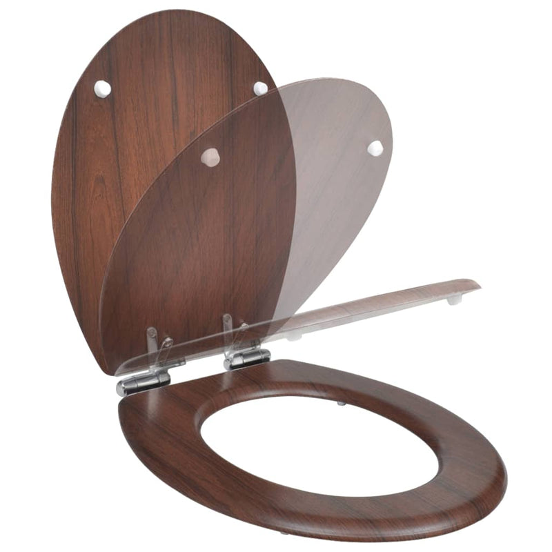 Load image into Gallery viewer, Vidaxl toiletbril soft-close simpel ontwerp mdf bruin
