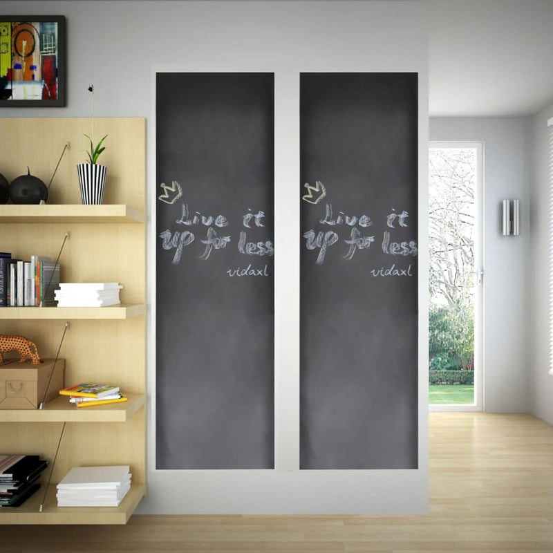 Load image into Gallery viewer, Vidaxl muursticker krijtbord 2 rollen met krijtjes 0,6x3 m
