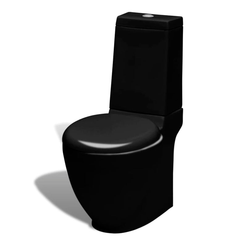 Load image into Gallery viewer, VidaXL Toileten bidetset staand keramiek zwart
