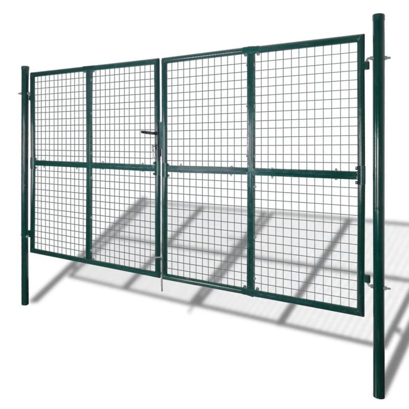 Load image into Gallery viewer, VidaXL Tuinpoort modern hekwerk 289 x 200 cm 306 x 250 cm (donkergroen)
