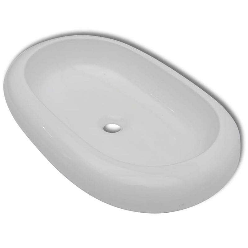 Load image into Gallery viewer, Vidaxl luxe keramische wasbak ovaal 63 x 42 cm (wit)
