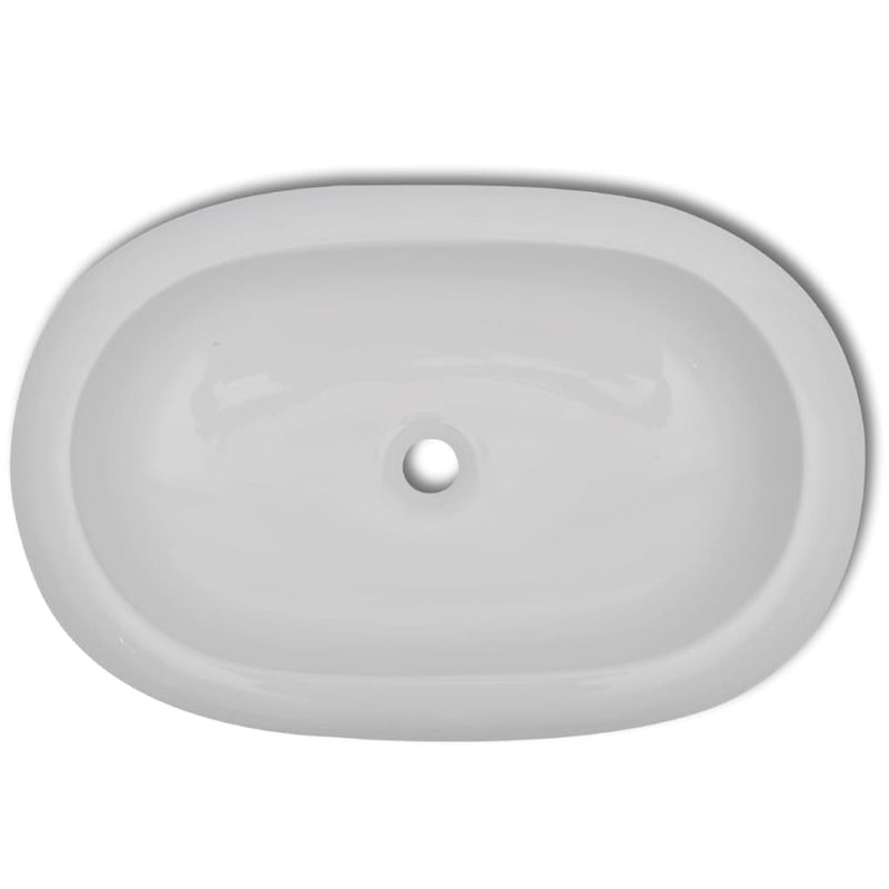 Load image into Gallery viewer, Vidaxl luxe keramische wasbak ovaal 63 x 42 cm (wit)
