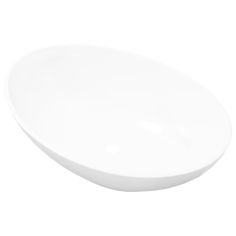Load image into Gallery viewer, Vidaxl wastafel ovaal 40x33 cm keramiek wit
