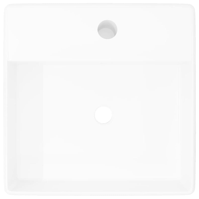 Afbeelding laden in galerijviewer, Vidaxl luxe wastafel met overloop en kraangat vierkant keramiek 41x41 cm
