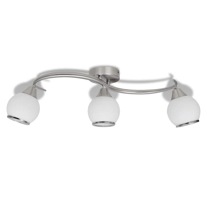 ギャラリービューアに画像をロードする, Vidaxl plafondlamp glazen kappen + golvende rail voor 3 x e14 peertjes
