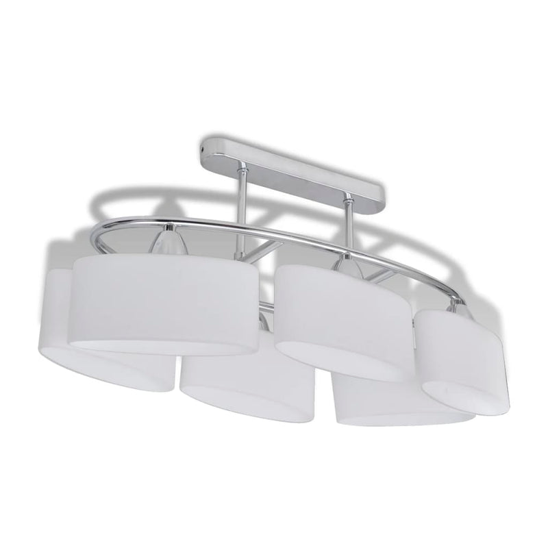 Load image into Gallery viewer, Vidaxl plafondlamp met ellipsvormige glazen kappen 6xe14
