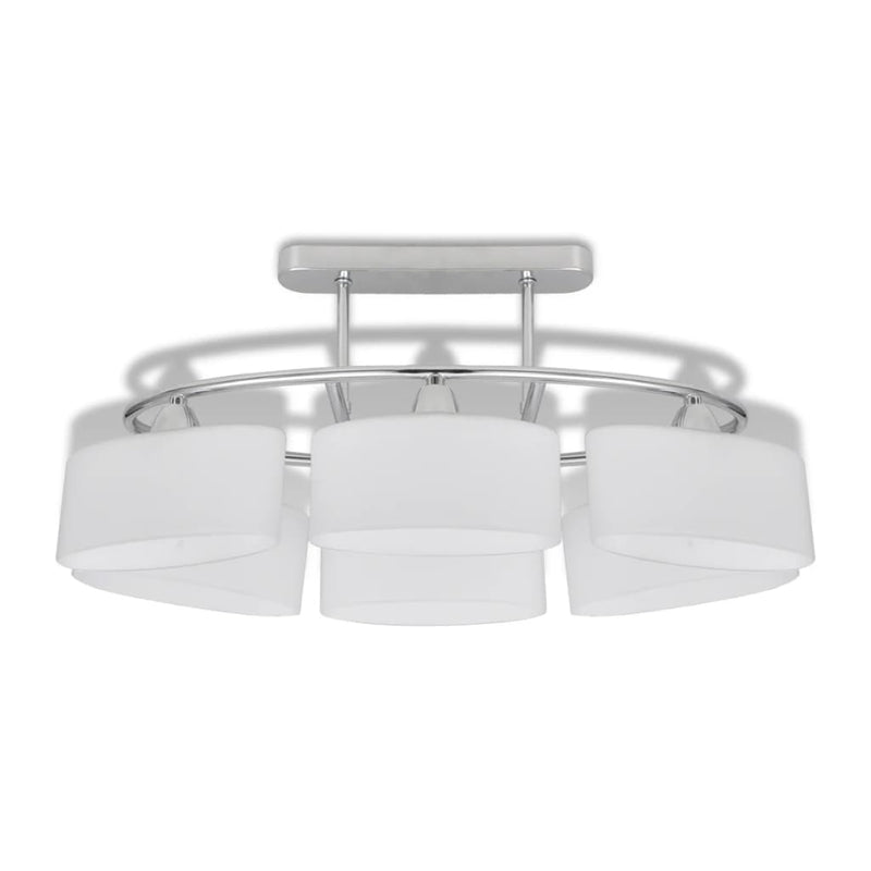 Load image into Gallery viewer, Vidaxl plafondlamp met ellipsvormige glazen kappen 6xe14
