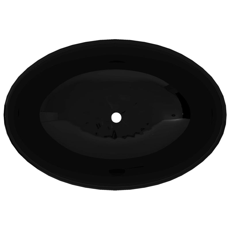 Load image into Gallery viewer, Vidaxl luxe wastafel ovaal 40x33 cm keramiek zwart
