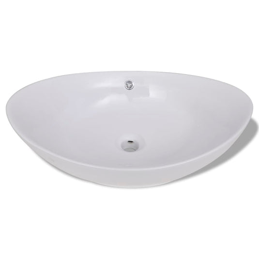 Vidaxl keramische wastafel ovaal 59 x 38,5 cm