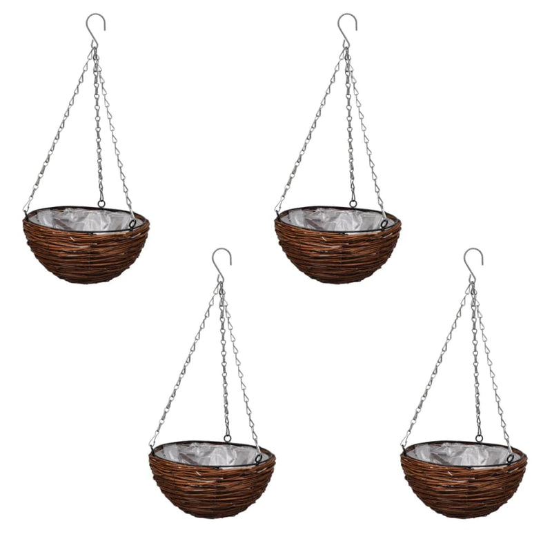Load image into Gallery viewer, Vidaxl hangbak wilgenhout met voering en ketting 4 stuks
